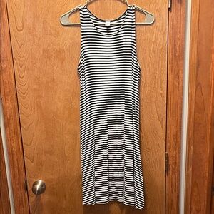 Old Navy Black and White Striped Midi Dress